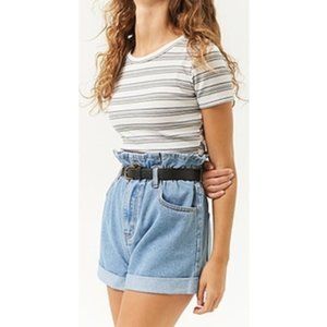 Forever 21 Paperbag Denim Shorts